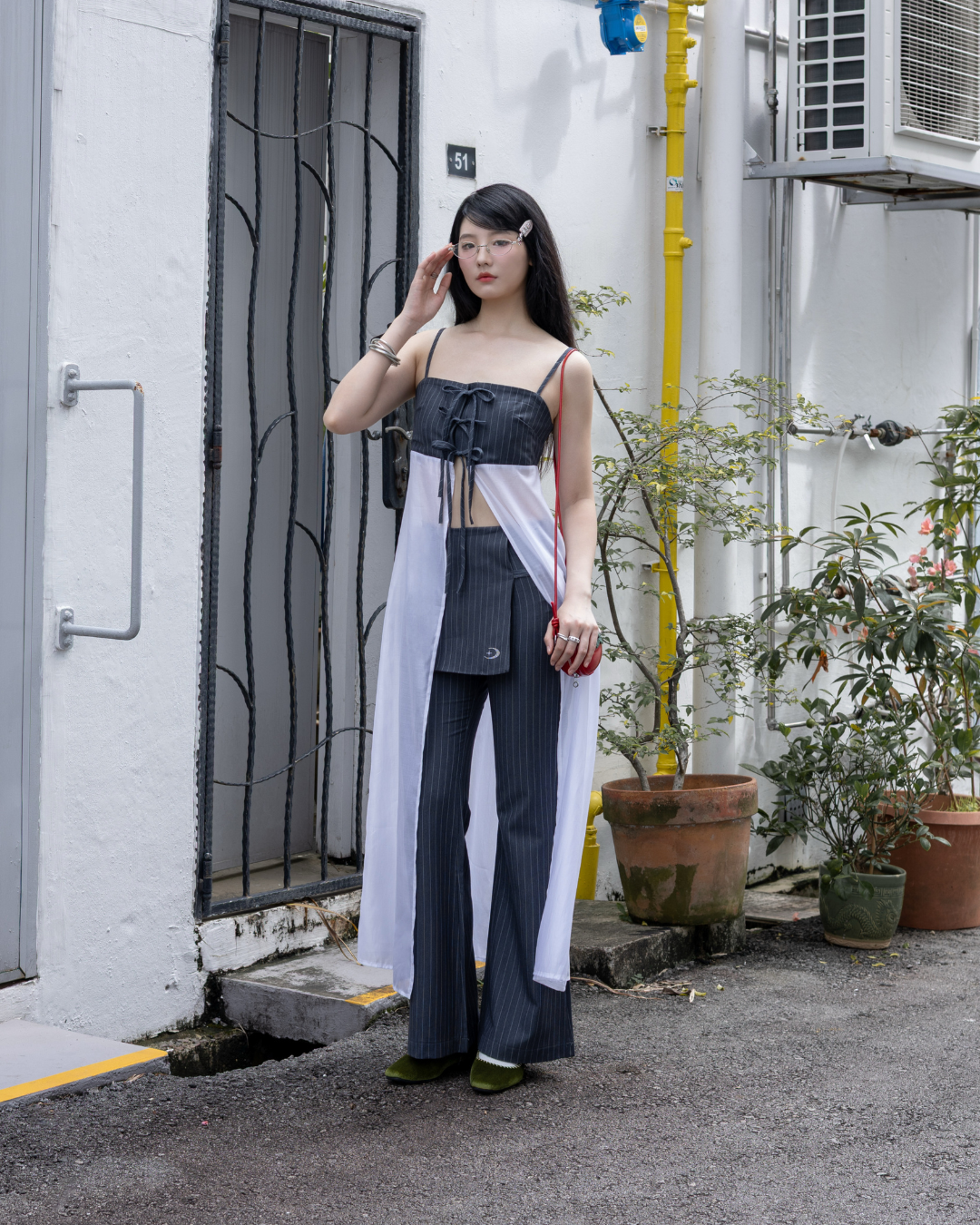 LUNA PINSTRIPE SKIRT PANTS